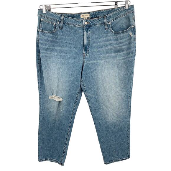 Madewell Jeans The Plus Mid Rise Perfect Vintage knee rip size 26W - Picture 1 of 4